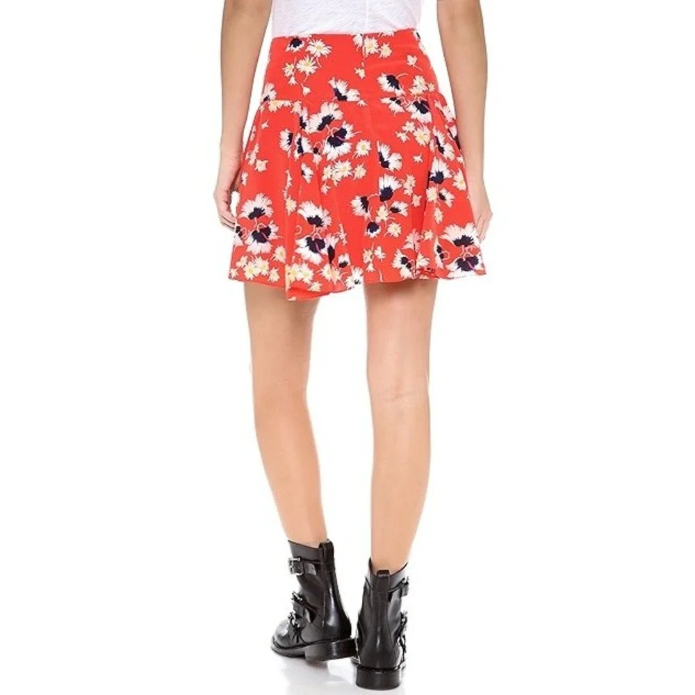 Vintage Juicy Couture Women's‎ skirt 6 100% SILK melon blue yellow white floral